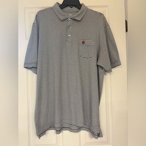 Peter Millar  Georgia dark grey and White Striped Shirt XL